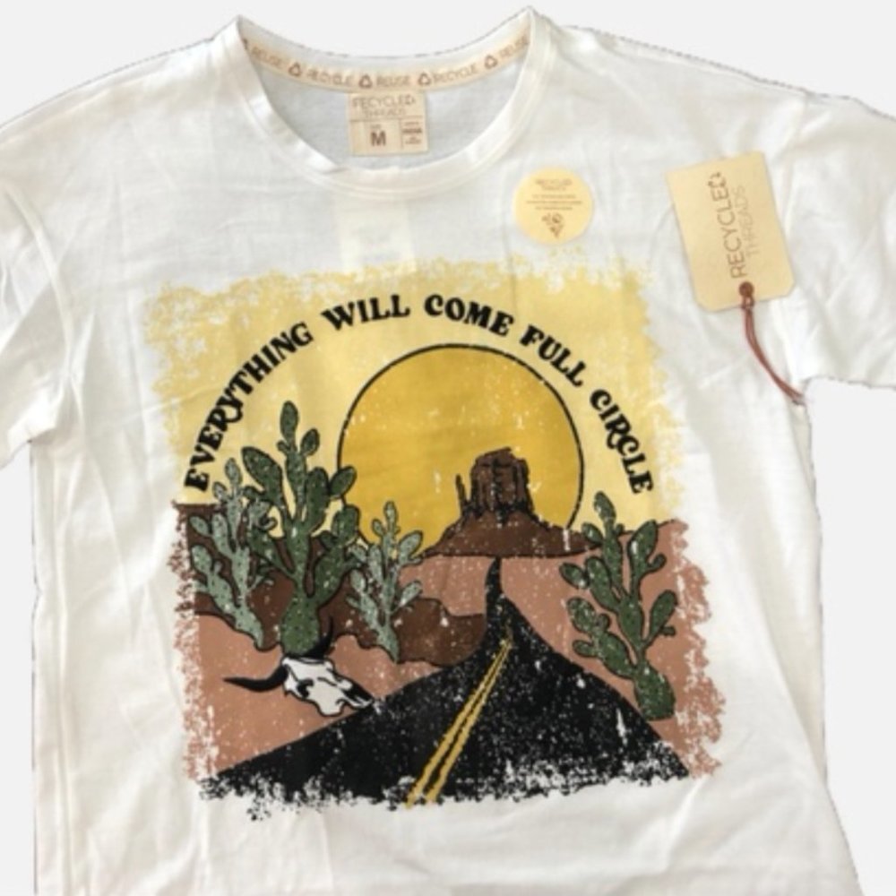 RECYCLED♻️THREADS "Everything Will Come Full Circle" Graphic Tee Large - NWT